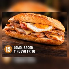 B.Esp.15.-Lomo, Bacon y Huevo Frito