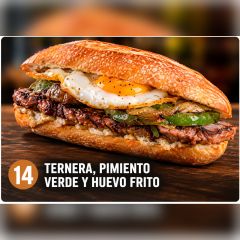 B.Esp.14.-Ternera, Pimiento Verde y Huevo Frito