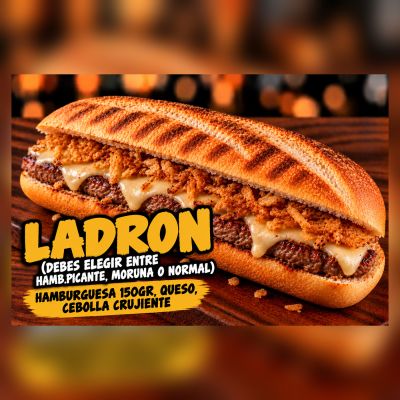Boc.Planch-Ladrón (Elige el Tipo de Hamburguesa... Picante, Moruna o Normal)🌾 CONTIENE GLUTEN – imagen 1