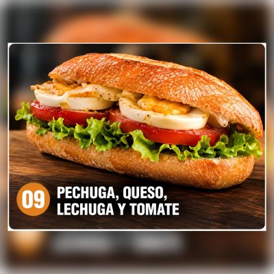 B.Esp.09.-Pechuga, Queso, Lechuga y Tomate – imagen 1