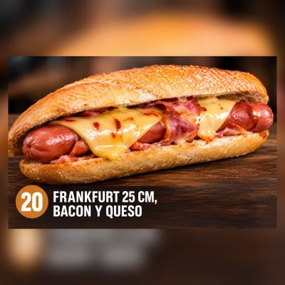 B.Esp.20.-Frankfurt 25 cm, Bacon y Queso – imagen 1