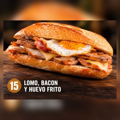 B.Esp.15.-Lomo, Bacon y Huevo Frito – imagen 1