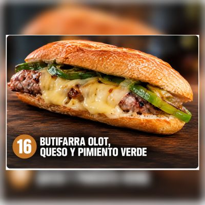 B.Esp.16.-Butifarra Olot, Queso y Pimiento Verde  – imagen 1